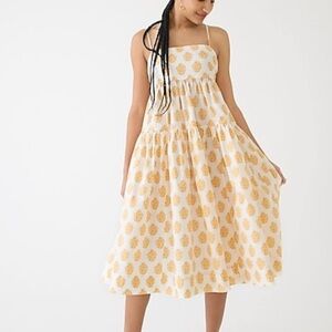 J crew tie back tiered dress gathered floral print